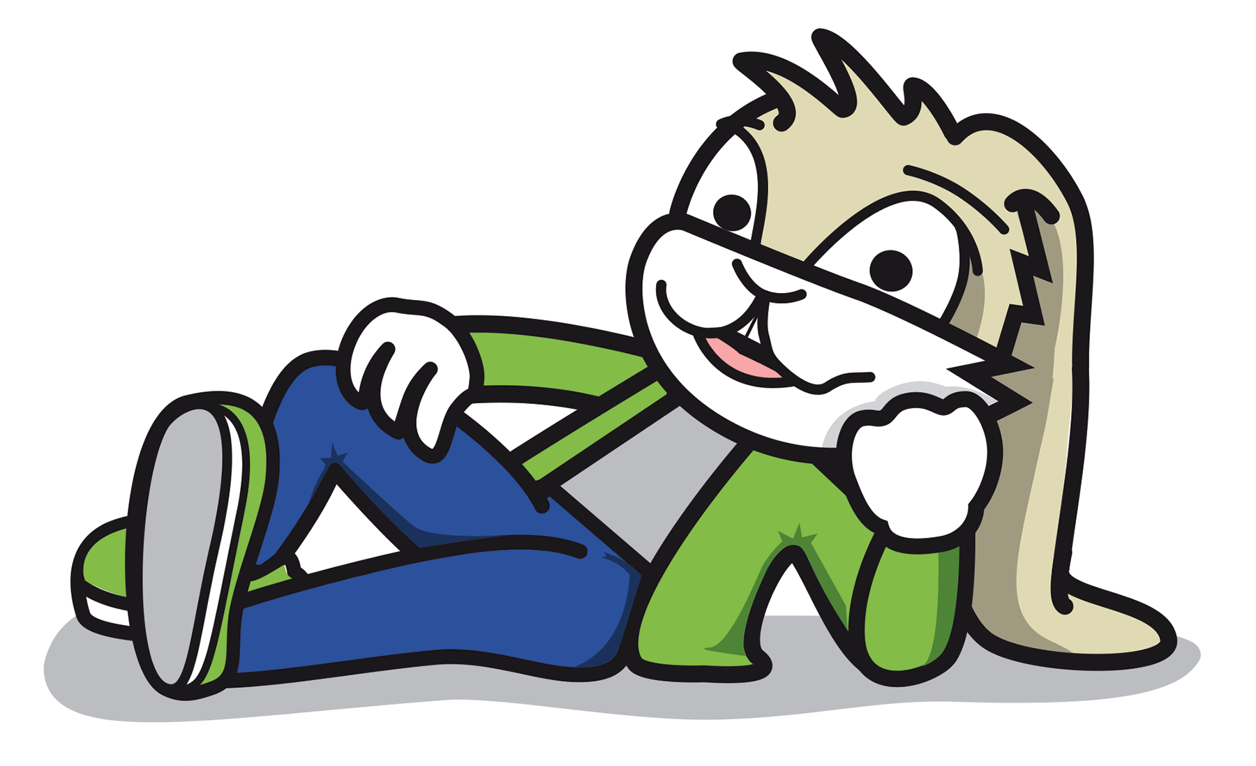 Rush the rabbit in a relaxing pose