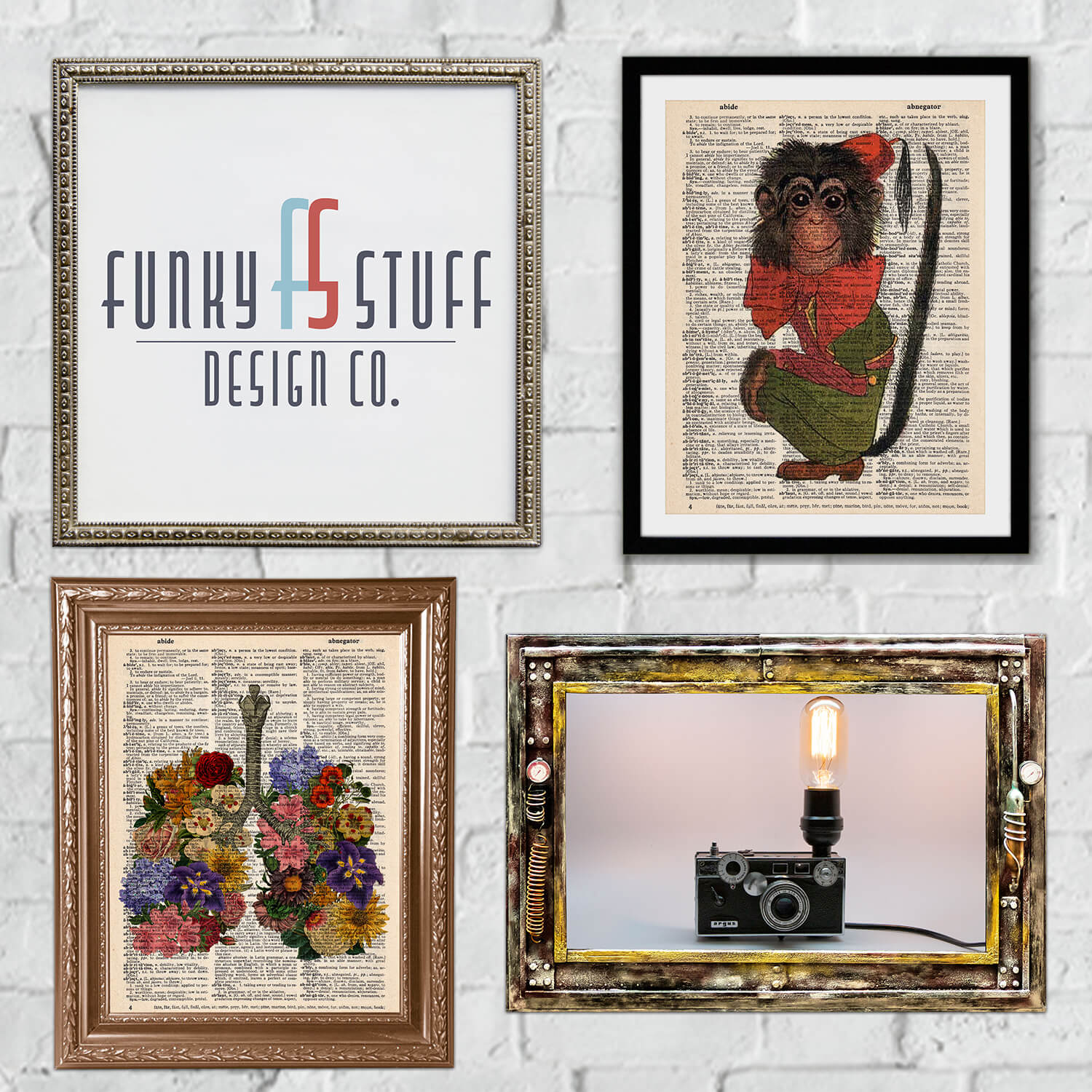 Collage of artwork for Funky Stuff Design Co