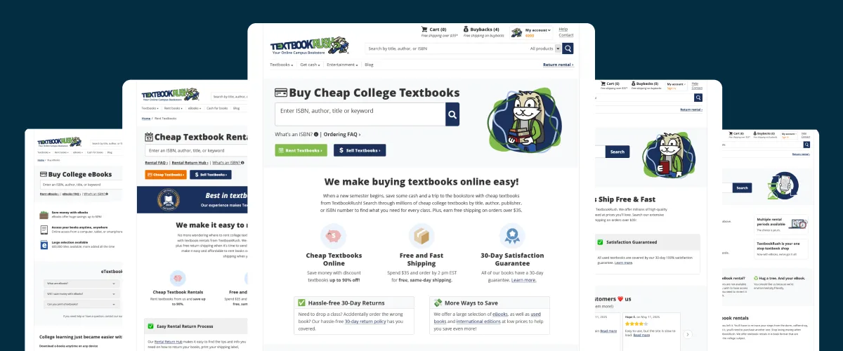 Screenshots from the Landing Page Enhancement Case Study