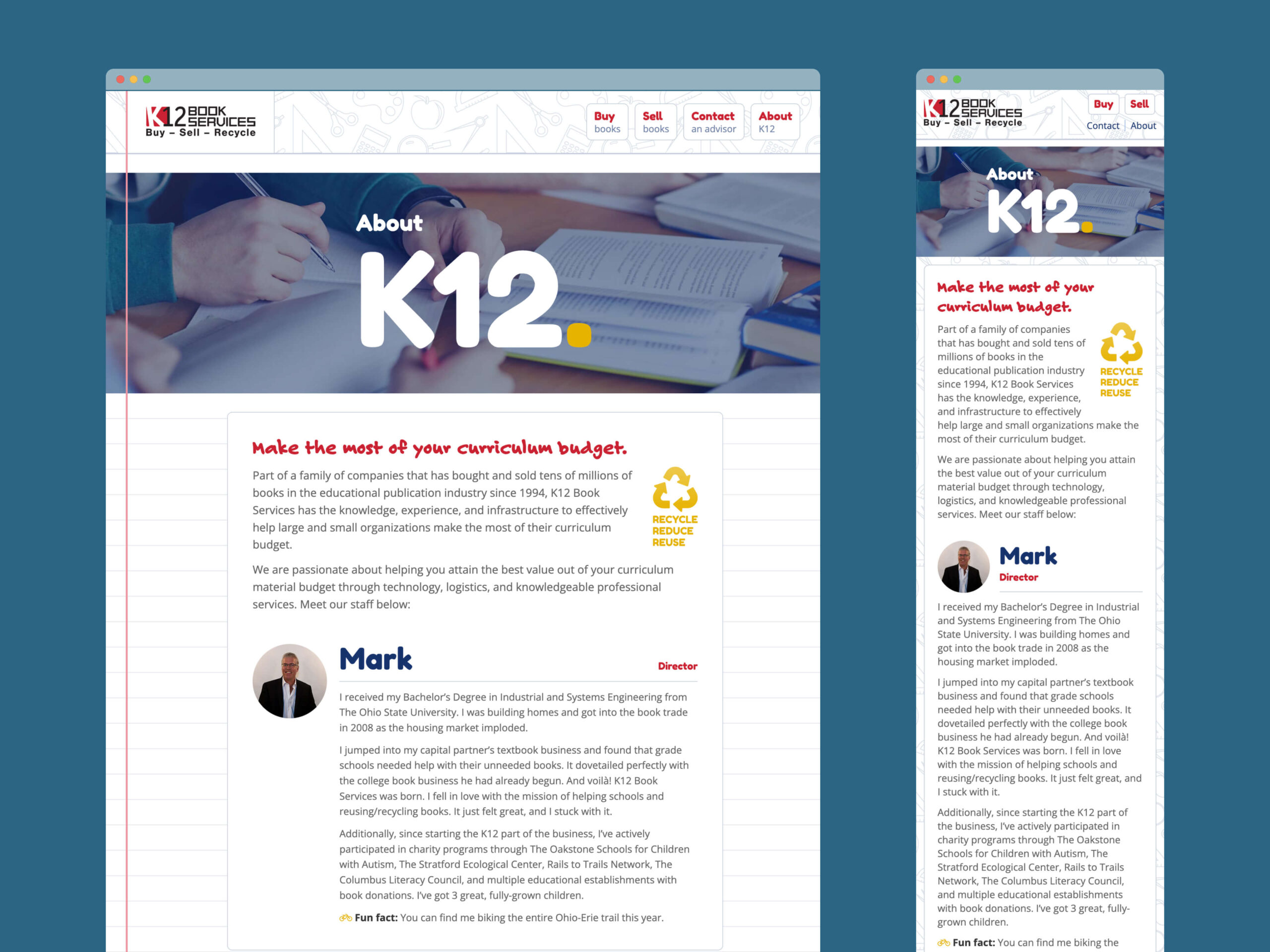 K12 about page designs