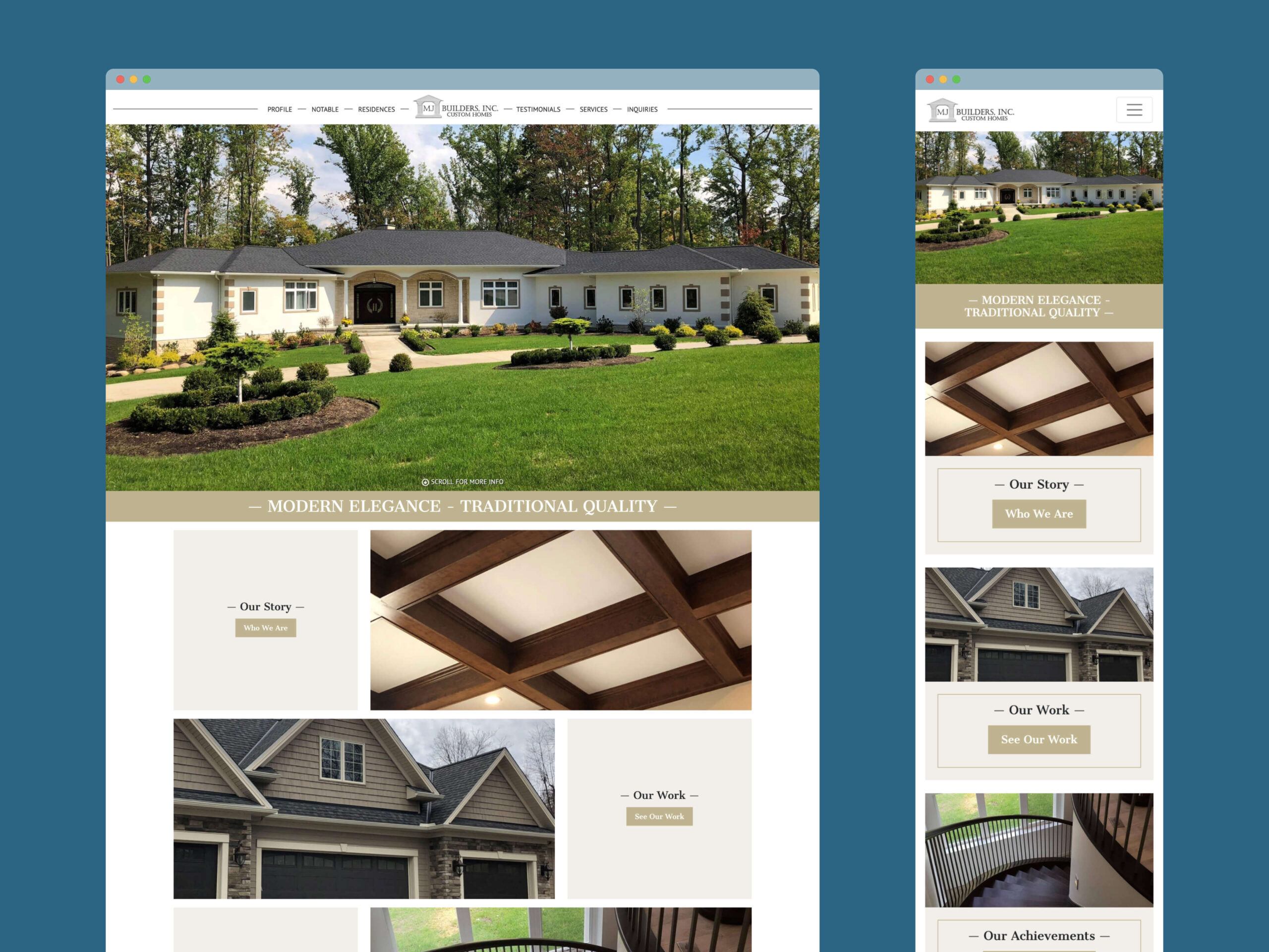 MJ Builders home page designs